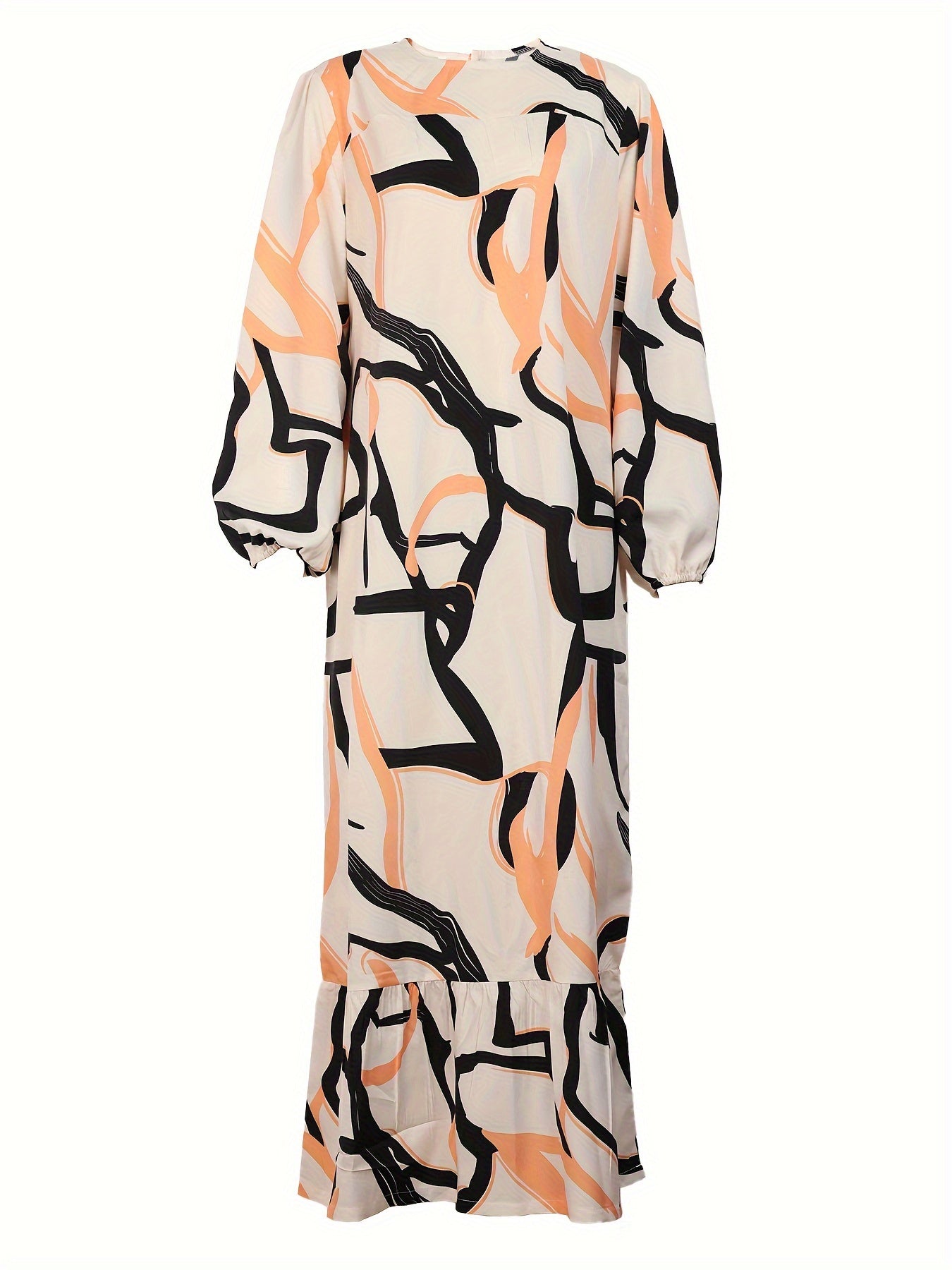 Muslim dress, Middle Eastern attire, printed dress, long dress