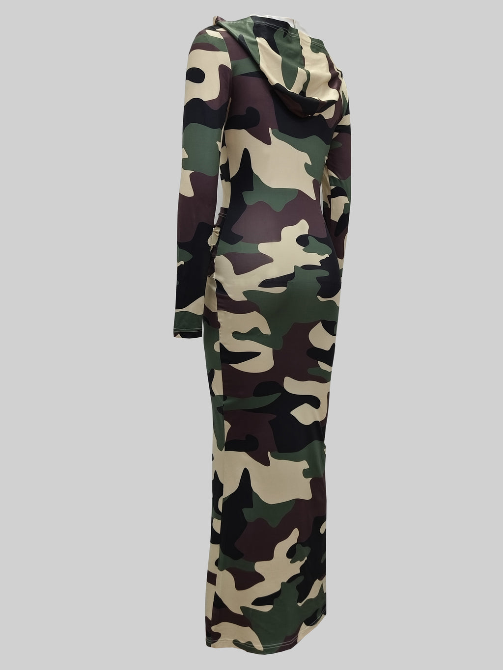 Directional Development Fashion Women's Sexy Dress Hooded Long Dress Long Sleeve Long Dress Camouflage Print Dress Outdoor Camouflage Print Dress Comfortable Cool Breathable Dress Outdoor Daily Fashion Street Dress