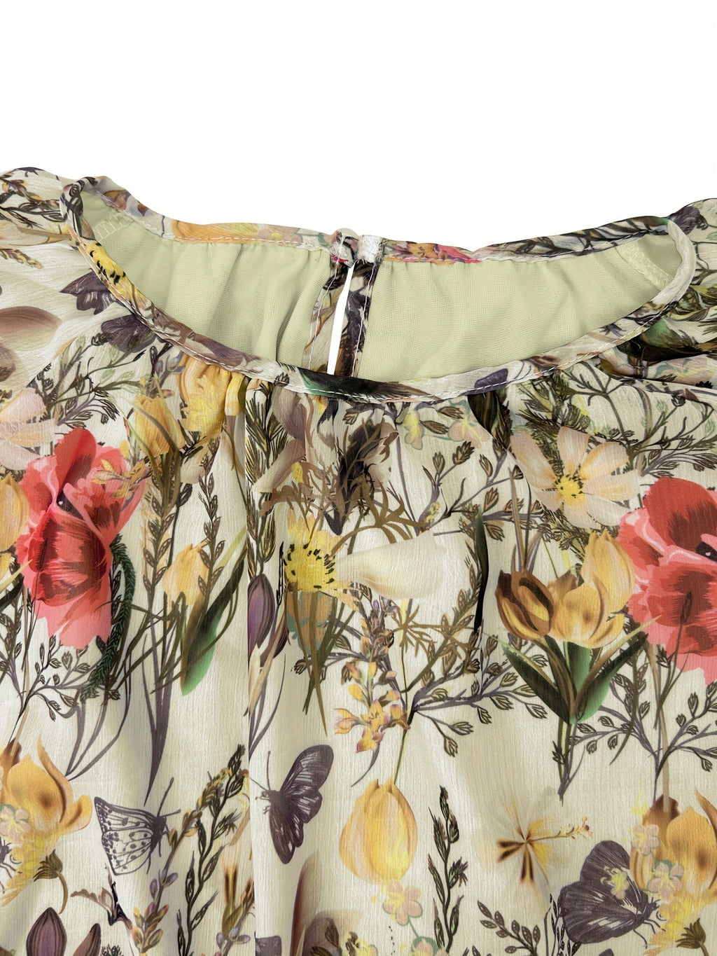 [Popular Choice] Floral Print Long Dress in Polyester with Spandex, Casual Style, Machine Washable - All Seasons